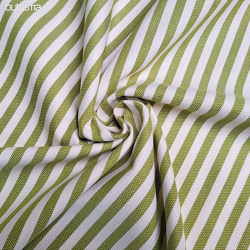 Tissu déco LEO VERDE rayure verte