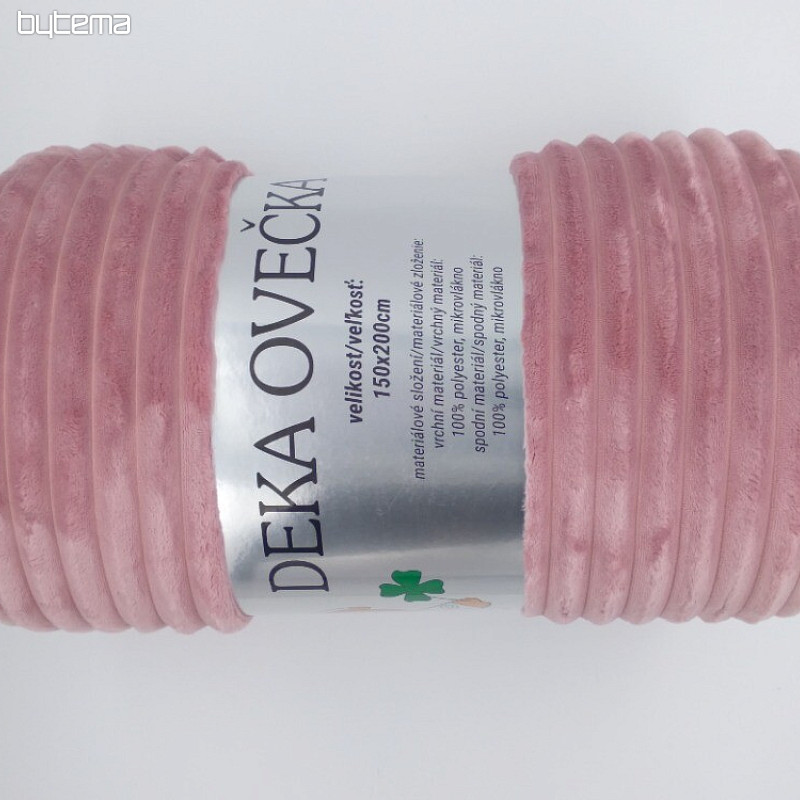 Couverture mouton EXTRA douce - velours côtelé STAR PINK