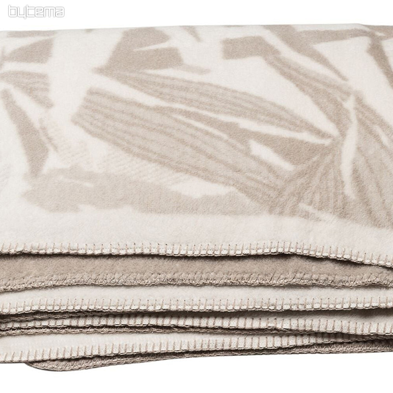 Couverture en coton BAMBOO feuilles beiges 2218/80