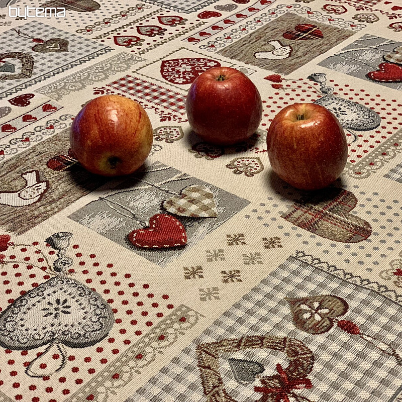 Nappe et foulard tapisserie COEUR DE NATURE II