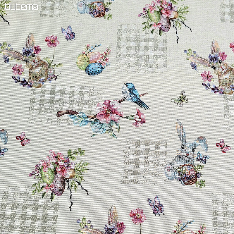 Tissu à tapisserie LAPIN DE PÂQUES BEIGE