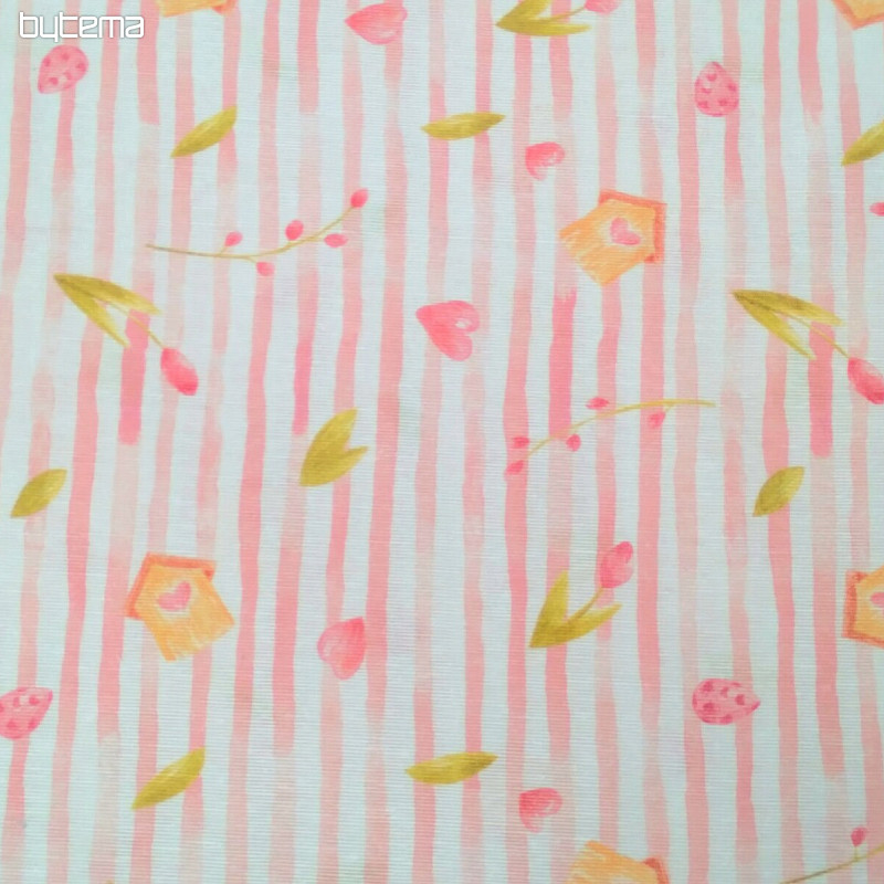 Tissu décoratif SPRING PINK STRIPE