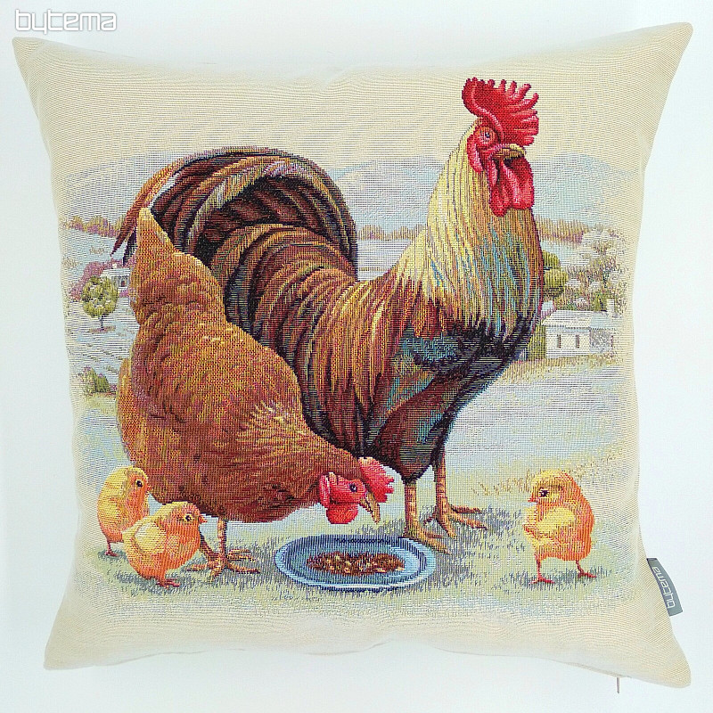 Housse de coussin Gobelin FAMILLE POULET