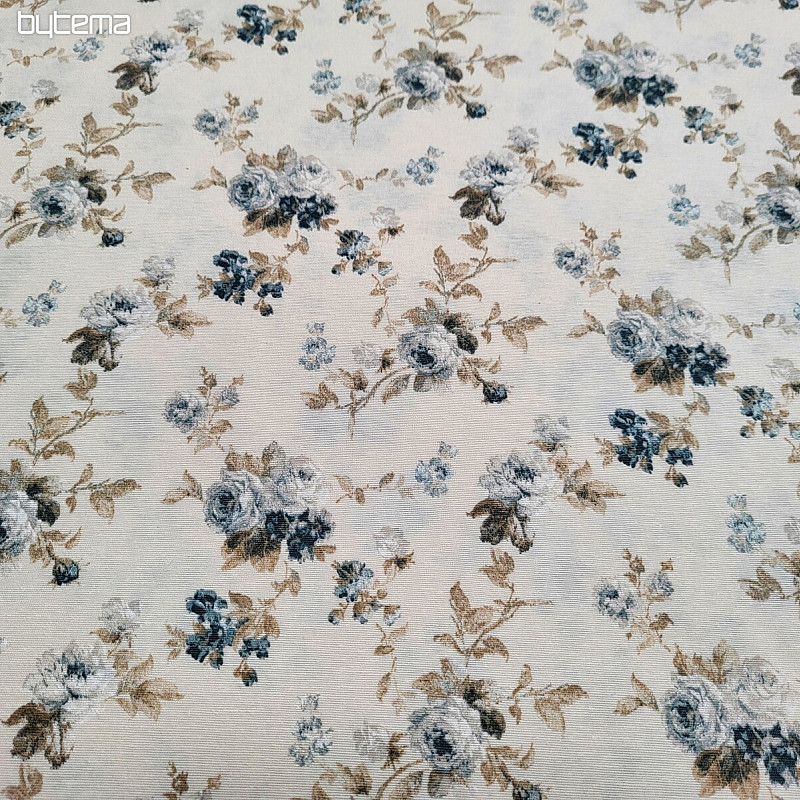 Tissu décoratif BLEU ROSE ALISA