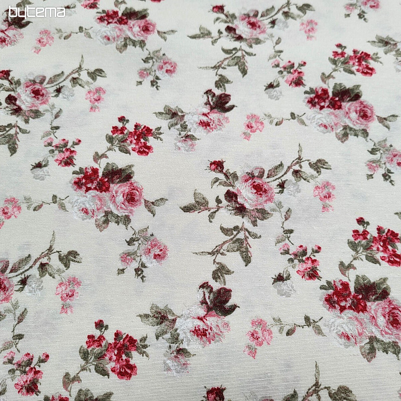Tissu décoratif ROSE ROUGE ALISA