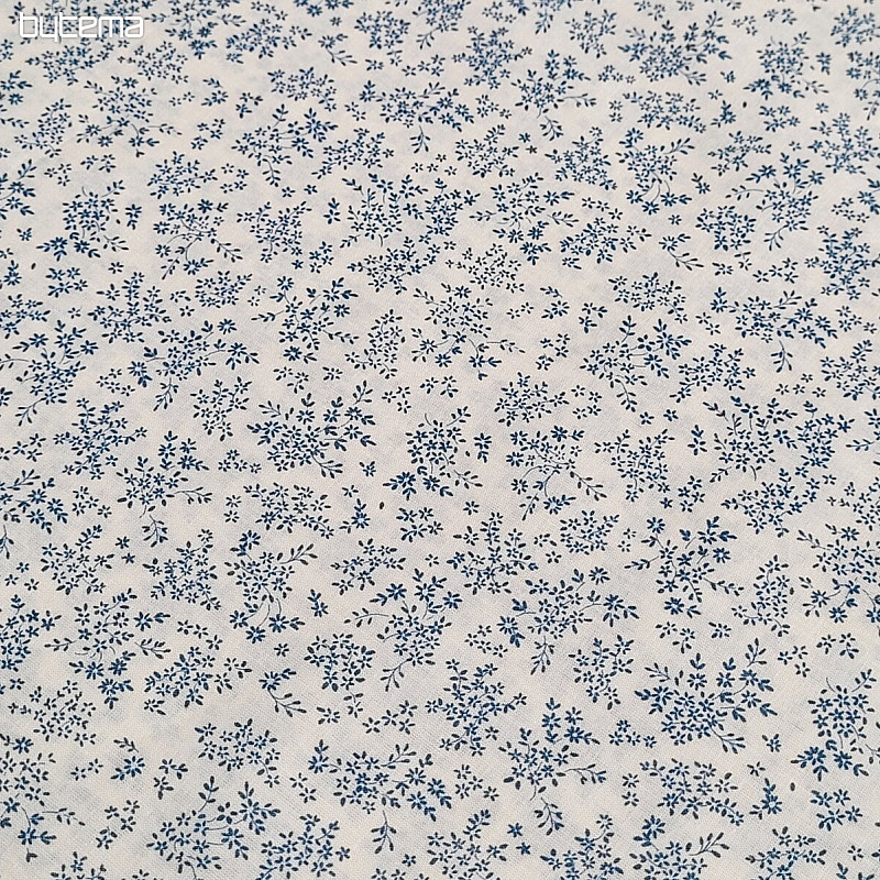 Tissu coton PANICULATA BLEU PETIT