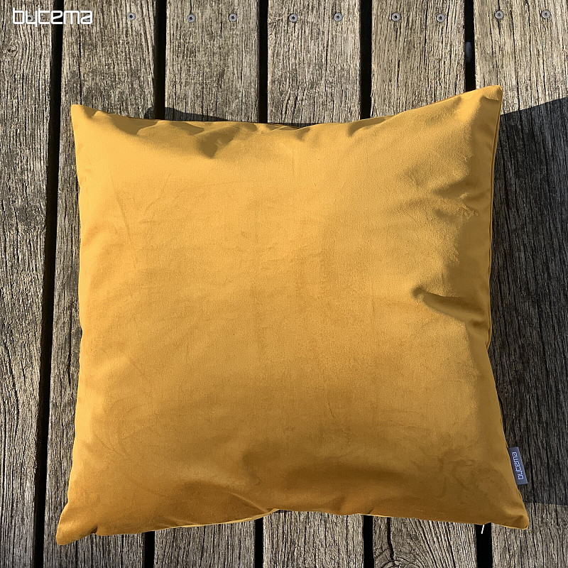 Housse velours RIVIERA MOUTARDE