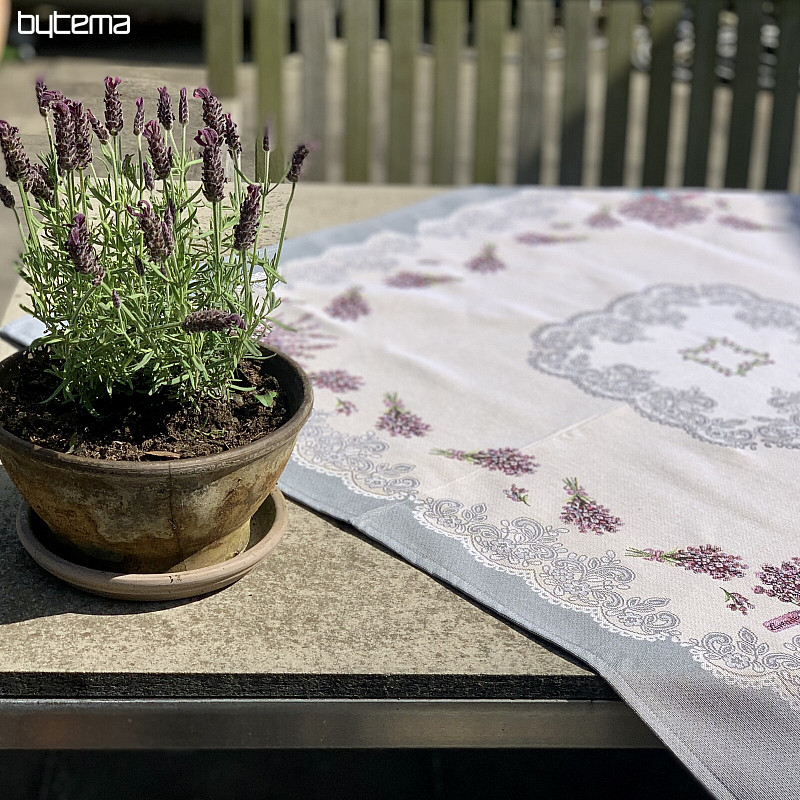 Nappe tapisserie et châle DENTELLE LAVANDE