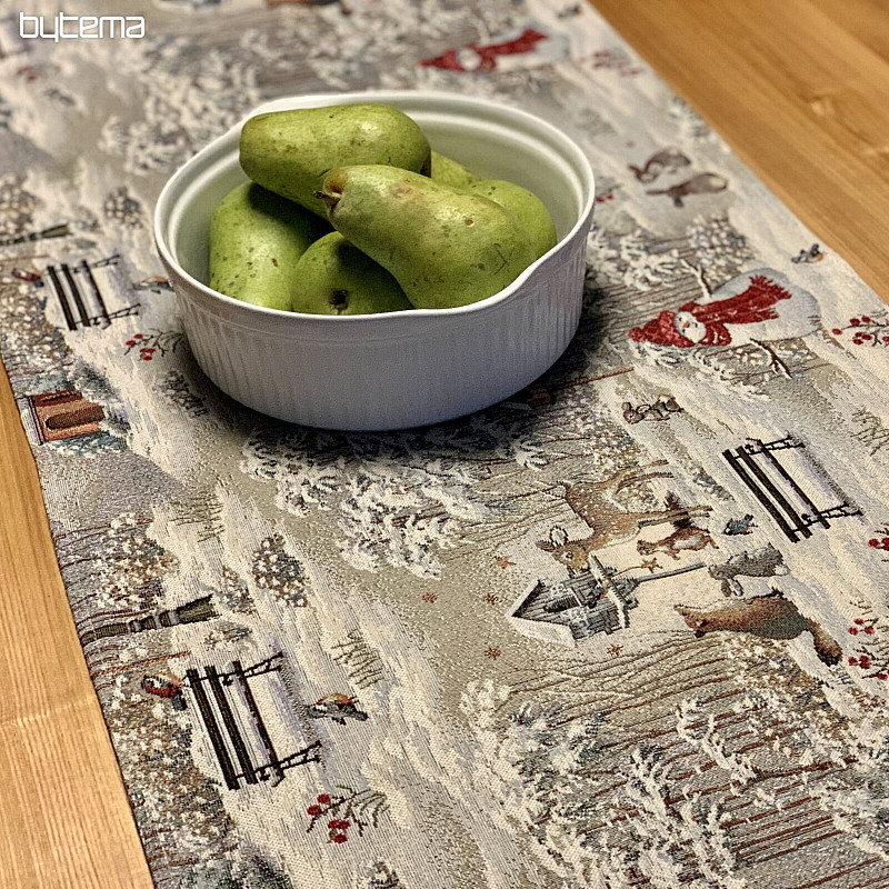 Nappe et écharpe tapisserie NUIT HIVER