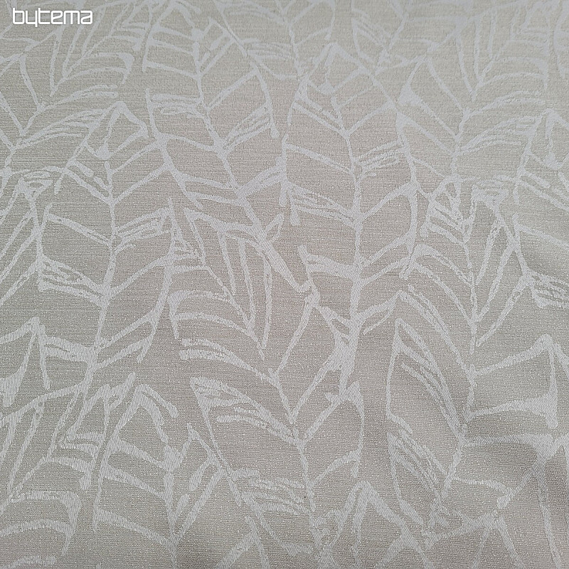 Tissu décoratif feuilles MALVIA CRÈME