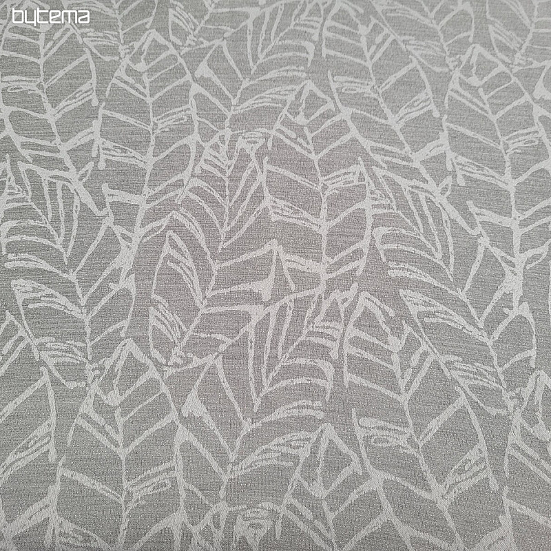 Tissu décoratif MALVIA feuilles GRIS