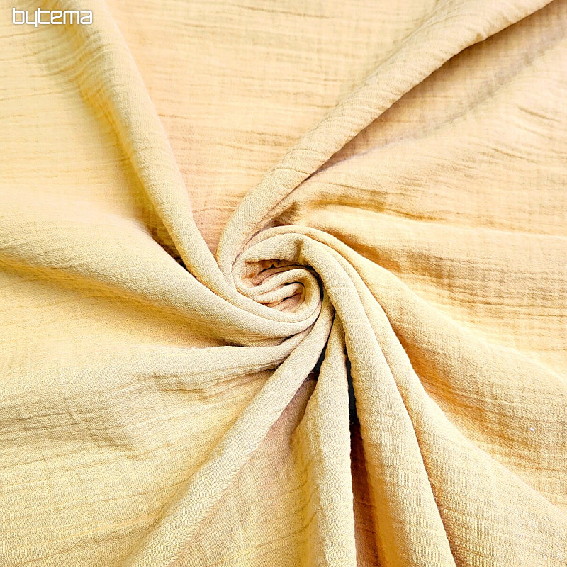 Tissu coton GAZE MOUTARDE
