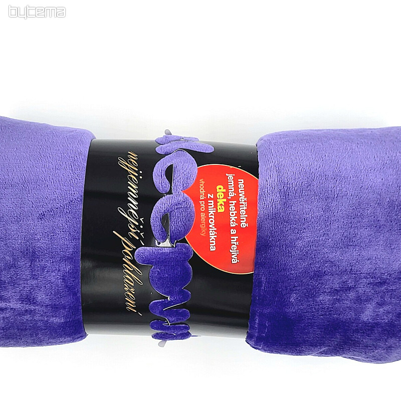 Couverture SLEEP WELL microfibre poils courts - violet