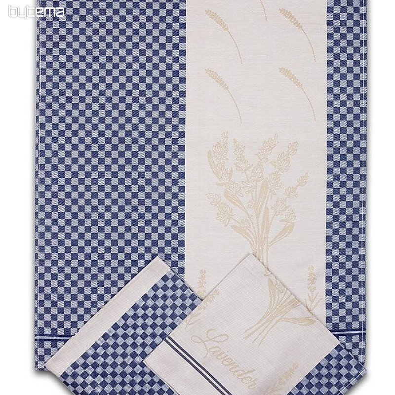 Serviettes LAVANDE CUBE BLEU 3 pièces