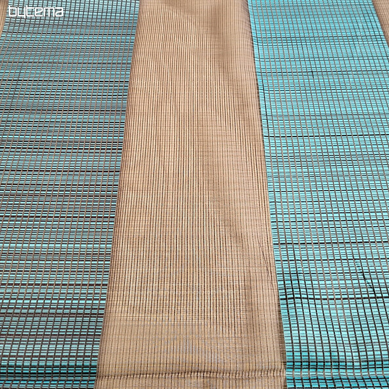 Tissu décoratif BRUN TURQUOISE STRIPE