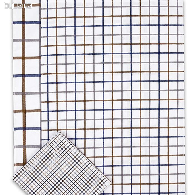Serviettes jacquard MIX CHECK BLEU