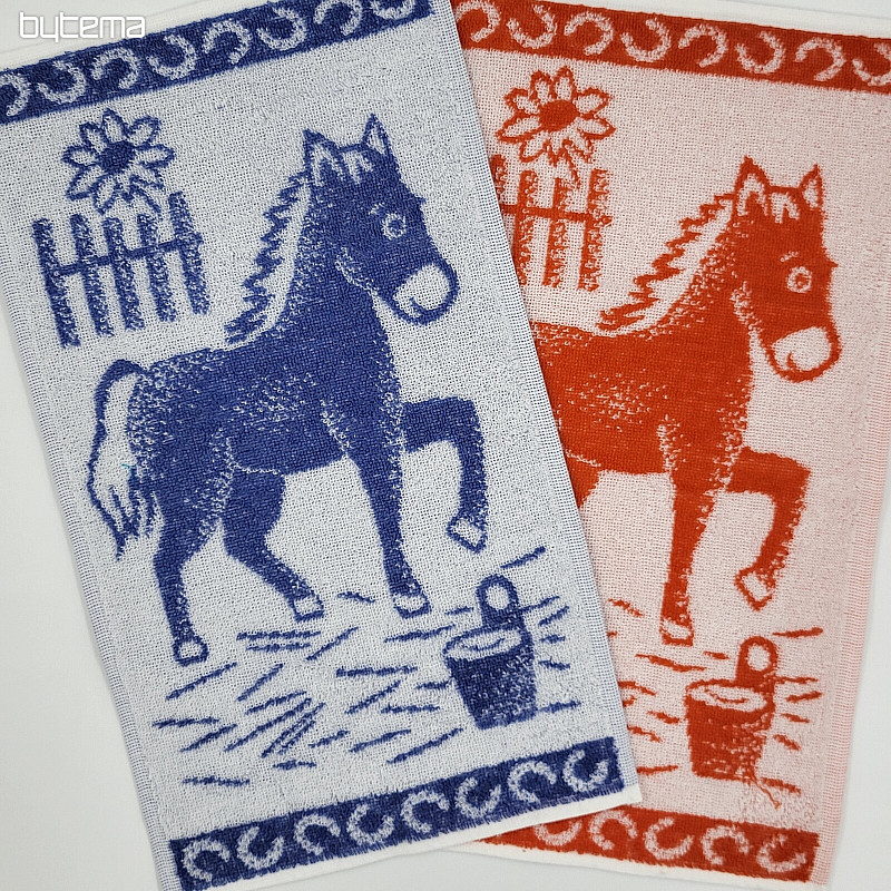 Serviette enfant CHEVAL - mélange de couleurs
