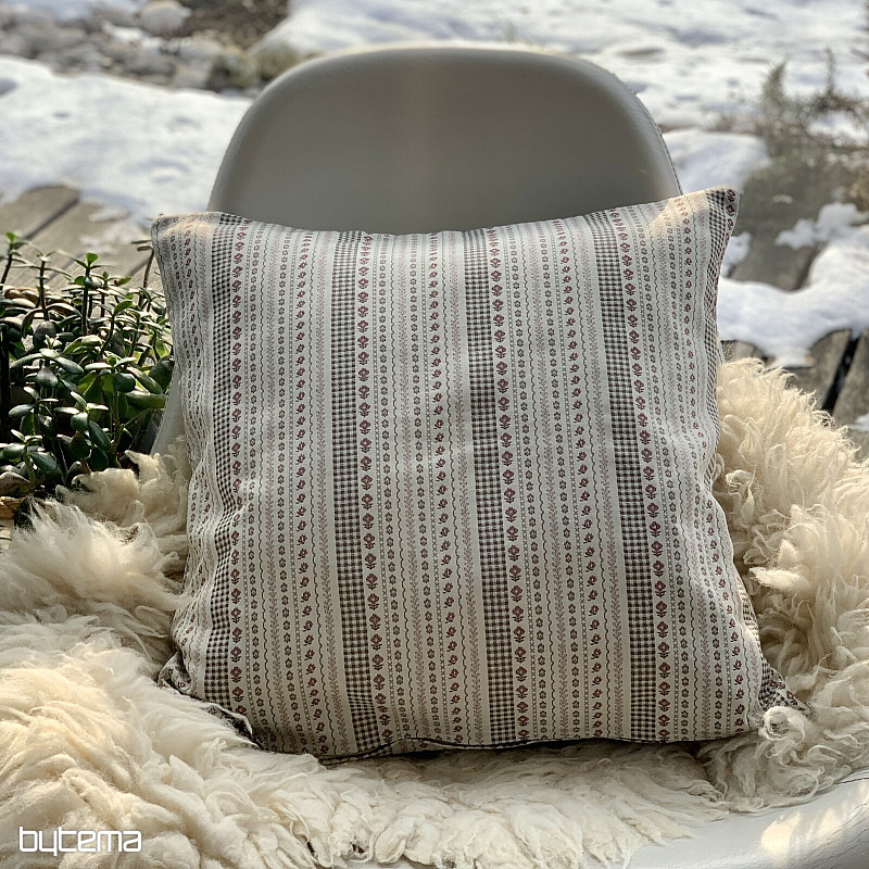 Housse de coussin TOSCANA RIGA STRIPE bordeaux