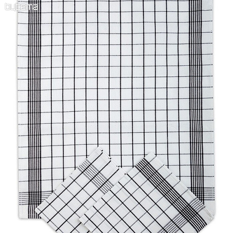 Serviettes coton BLANC-NOIR