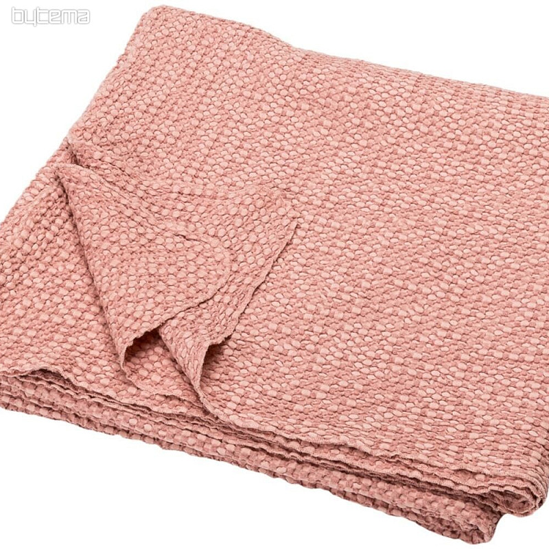 Couverture en coton VIGO VIEUX ROSE