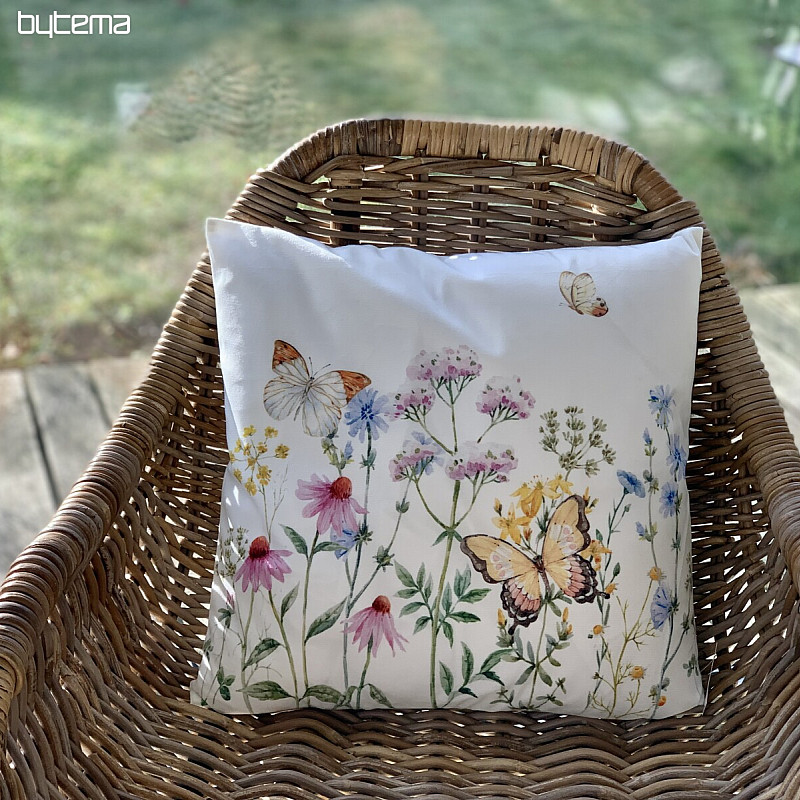Housse de coussin déco PAPILLON PRAIRIE