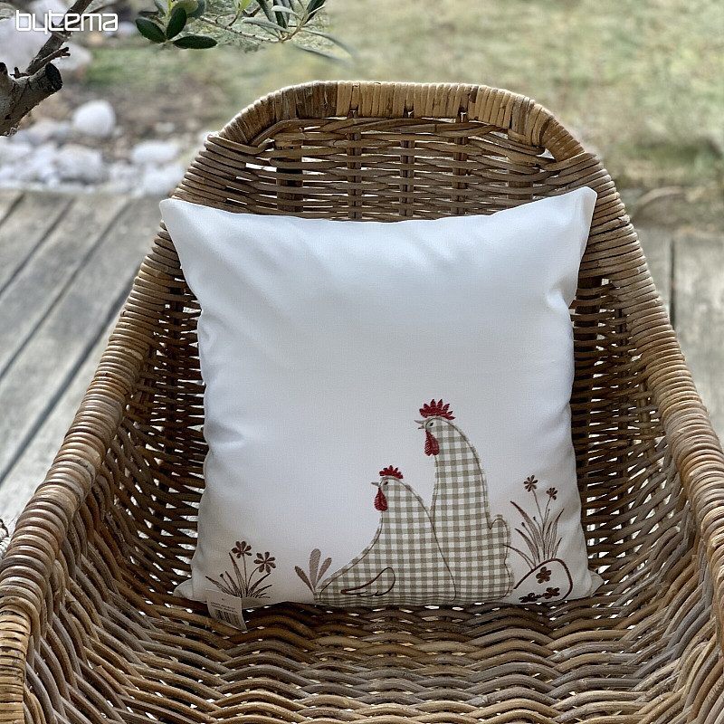 Couverture de Pâques brodée carreaux POULES