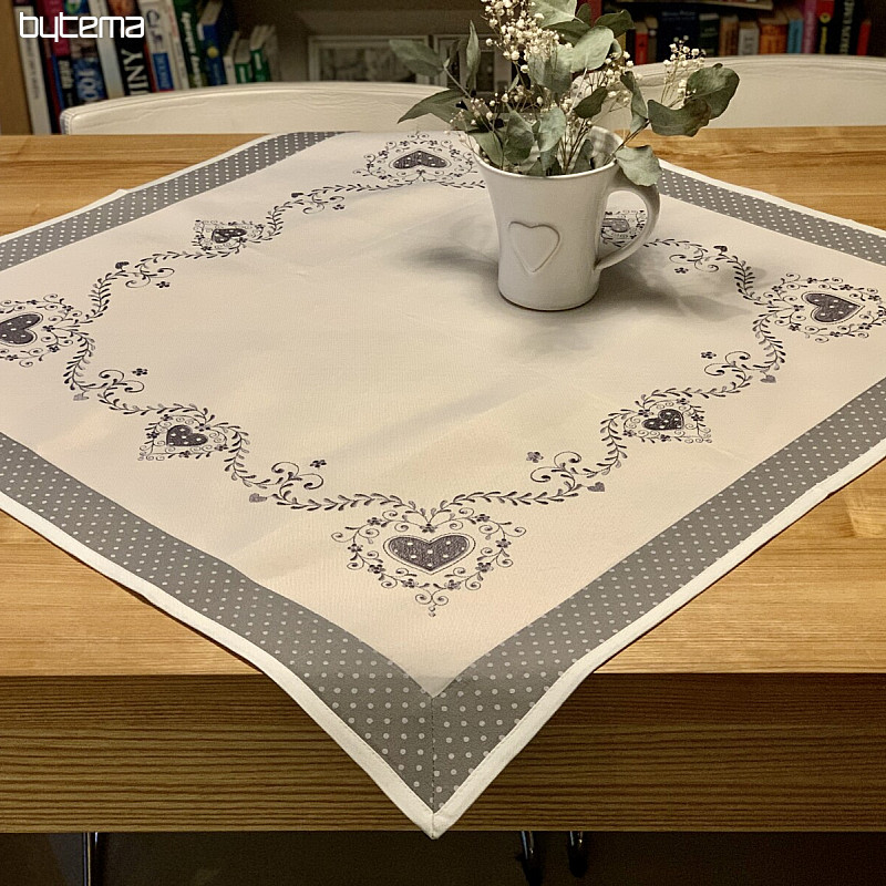 Nappe et écharpe brodées SDRCE GRIS