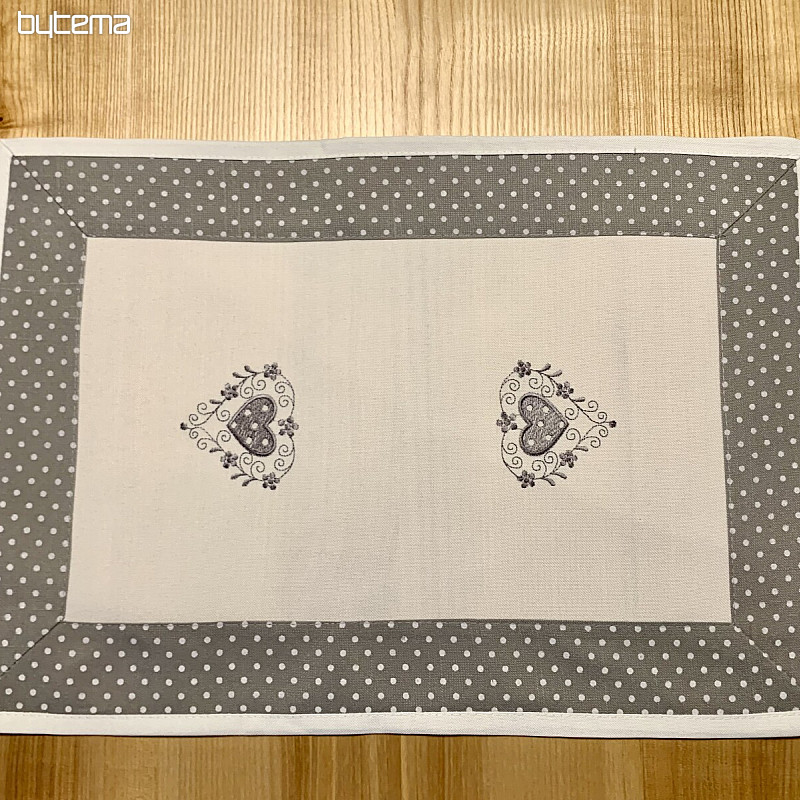 Set de table brodé SDRCE GRIS