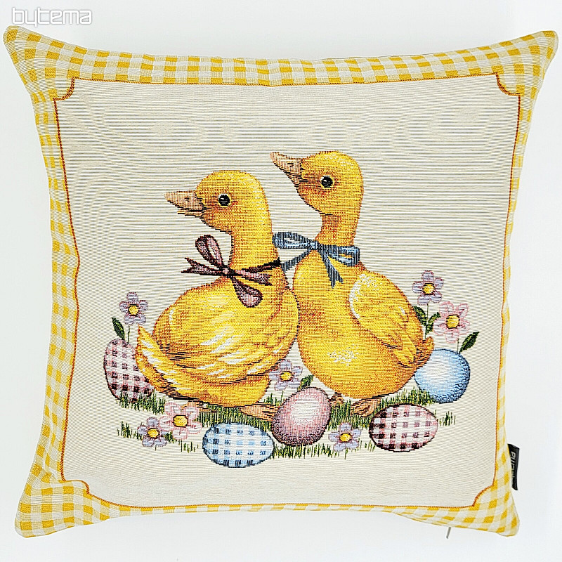 Housse de coussin tapisserie HUŠIČKY CARREAUX JAUNES
