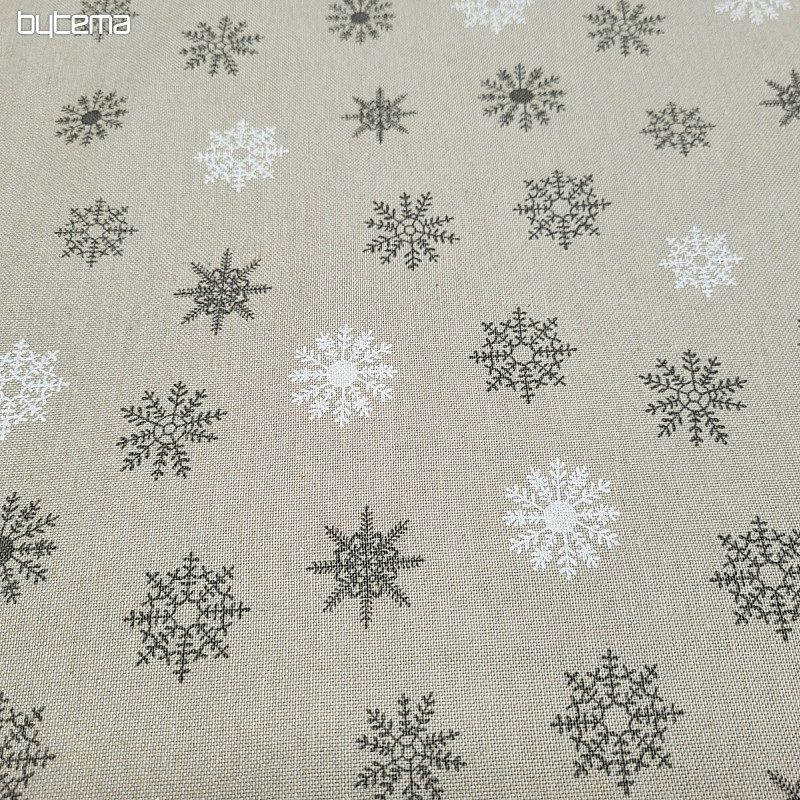 Tissu décoratif FLAKES GRIS BLANC