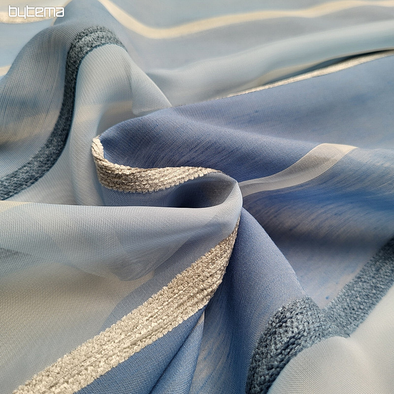 Rideau voilage RAYURES BLEU BLANC