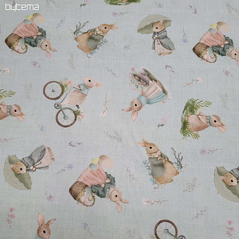 Tissu décoratif LAPIN DE PÂQUES