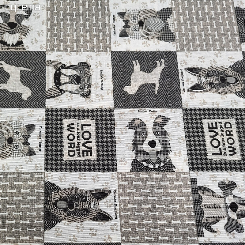 Tissu décoratif MONDE DE CHIEN