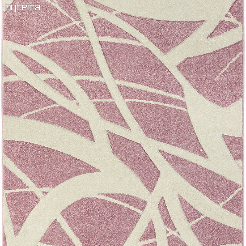 Tapis en pièce PORTLAND rose et blanc