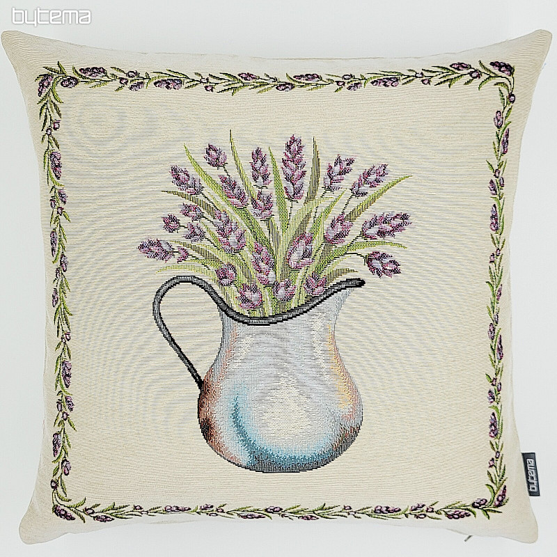 Housse de coussin tapisserie LAVANDE DANS UNE CRUCHE
