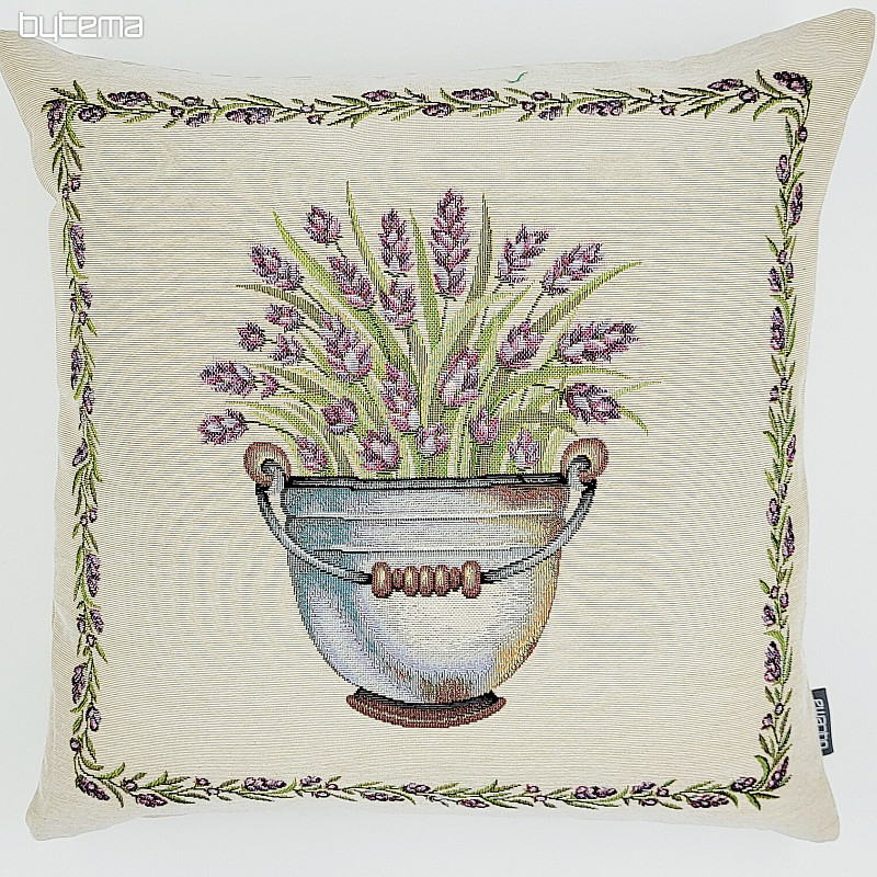 Housse de coussin tapisserie LAVANDE DANS UN SEAU