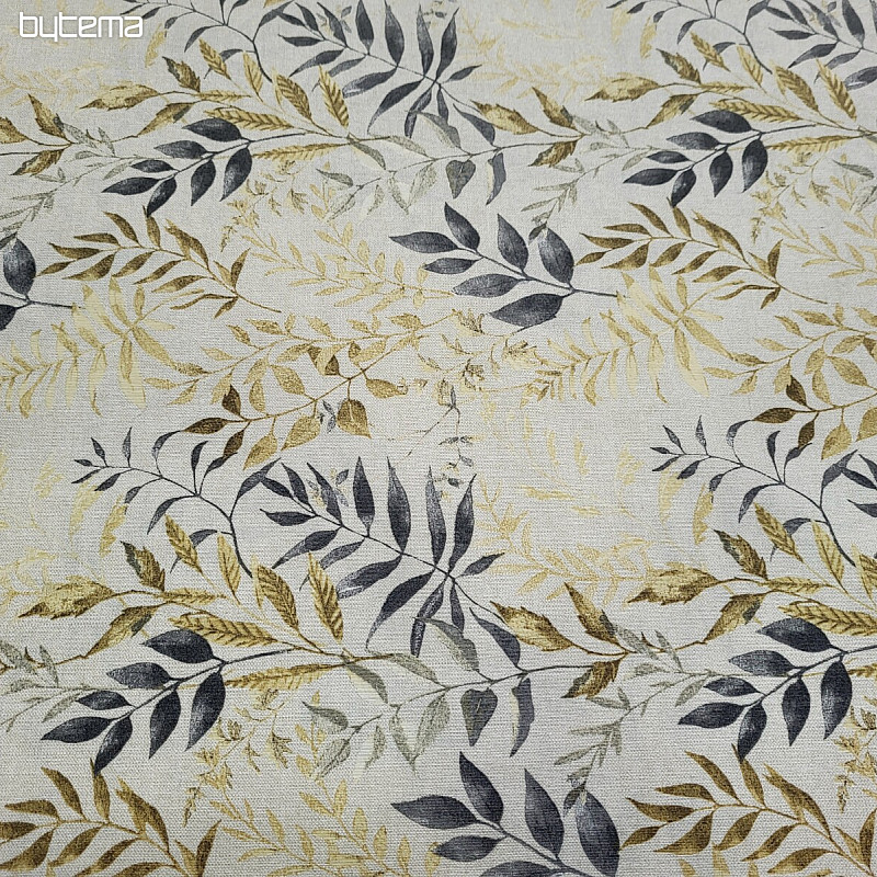 Tissu déco MARACAIBO feuilles gris