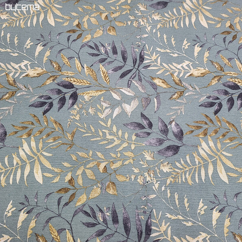 Tissu déco MARACAIBO feuilles turquoise