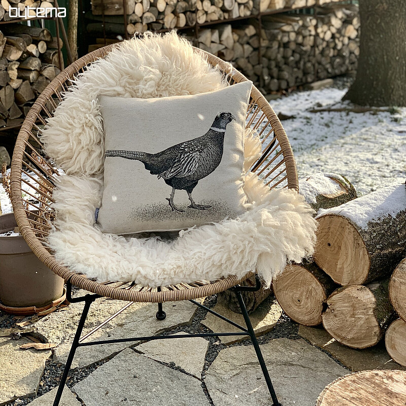 Housse de coussin Gobelin FAISAN gris