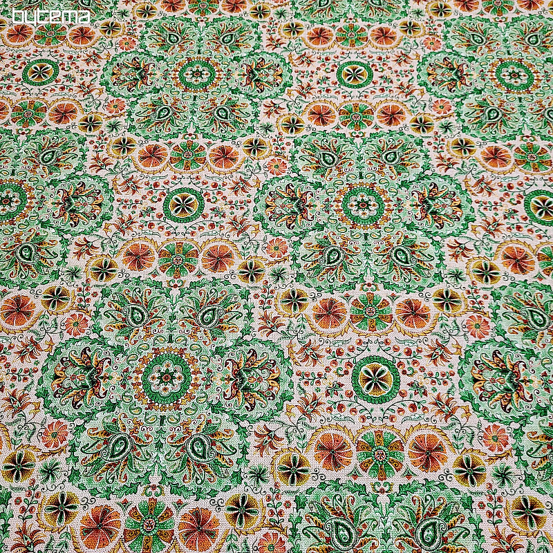 Tissu déco INDE vert