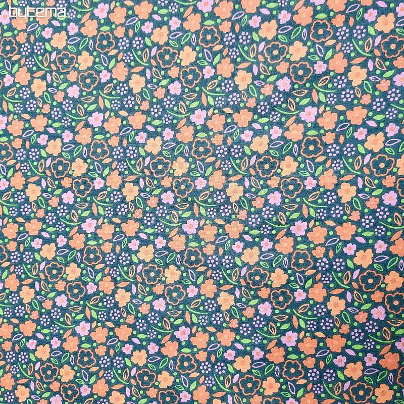 Tissu coton ROSE DE MINUIT