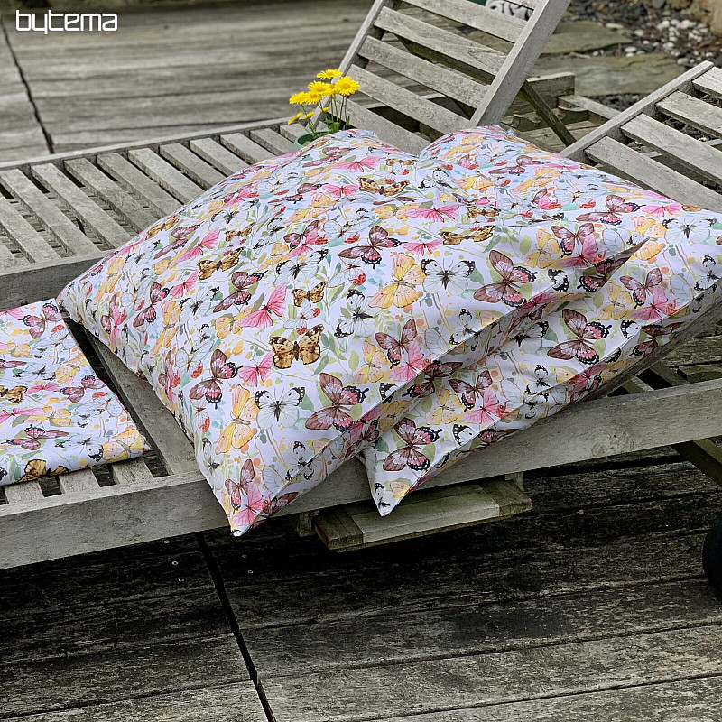 Linge de lit français en satin de coton PAPILLONS