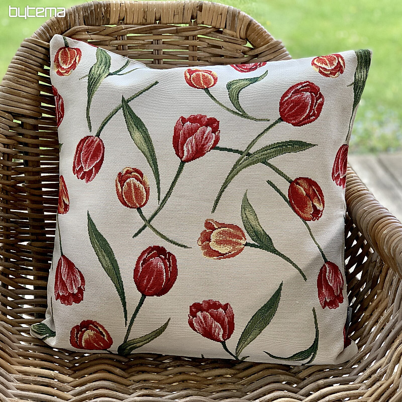 Housse de coussin tapisserie TULIPES III grand motif