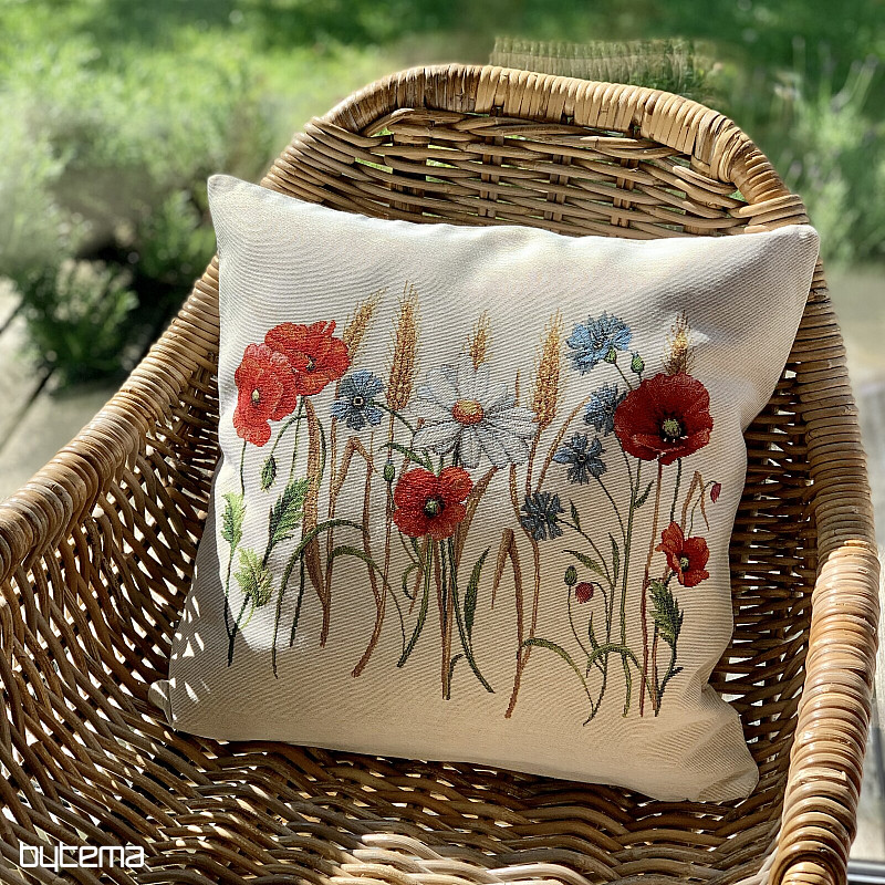 Housse de coussin tapisserie FLEURS DES CHAMPS