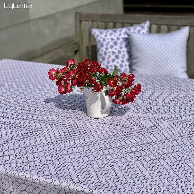 Nappe et châle MONTANA VIEUX ROSE GRILLE