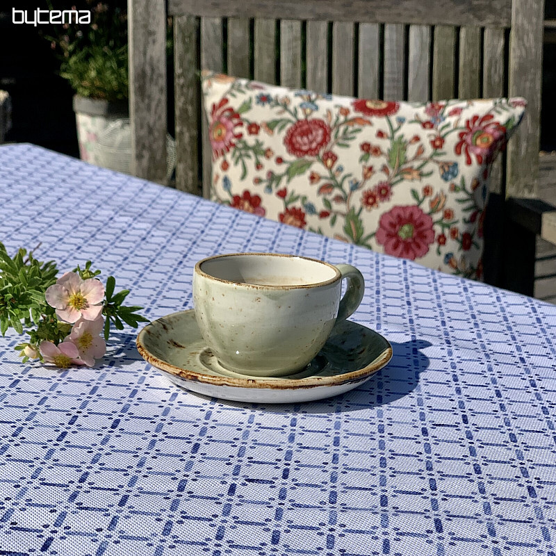 Nappe et écharpe MONTANA GRID BLEU