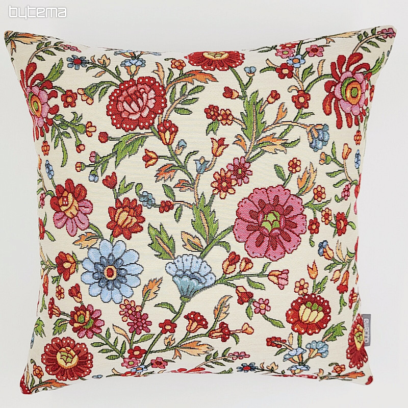 Housse de coussin tapisserie FLEURS PEINTES
