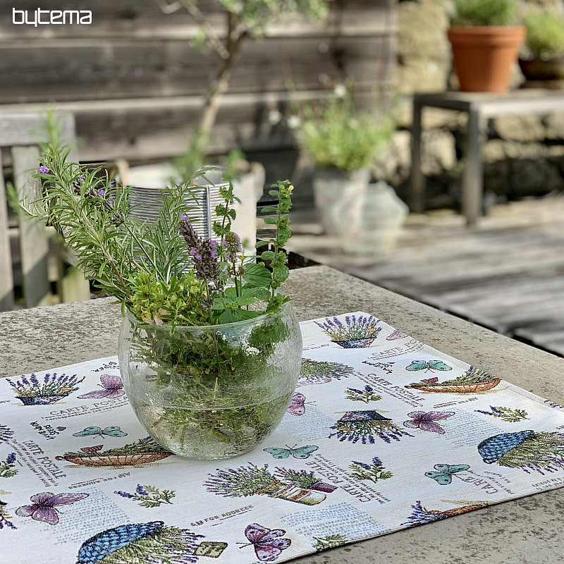 Nappe tapisserie et châle LAVANDER GARDEN 2