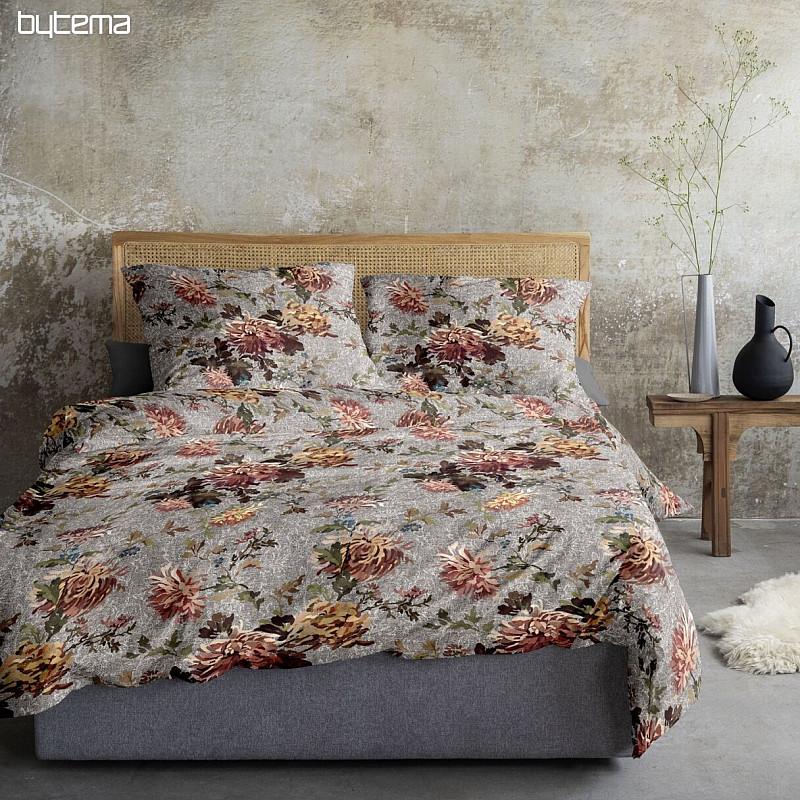 IRISETTE literie de luxe en flanelle ZOBEL 8552-11 FLEURS gris
