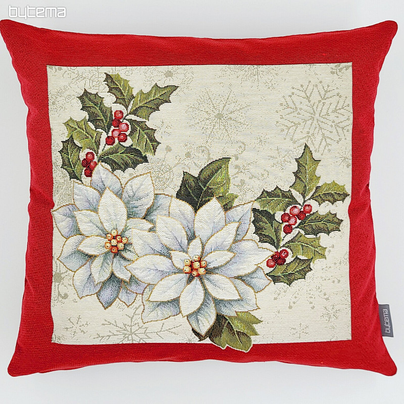 Housse tapisserie de Noël ÉTOILE DE NOËL cadre rouge